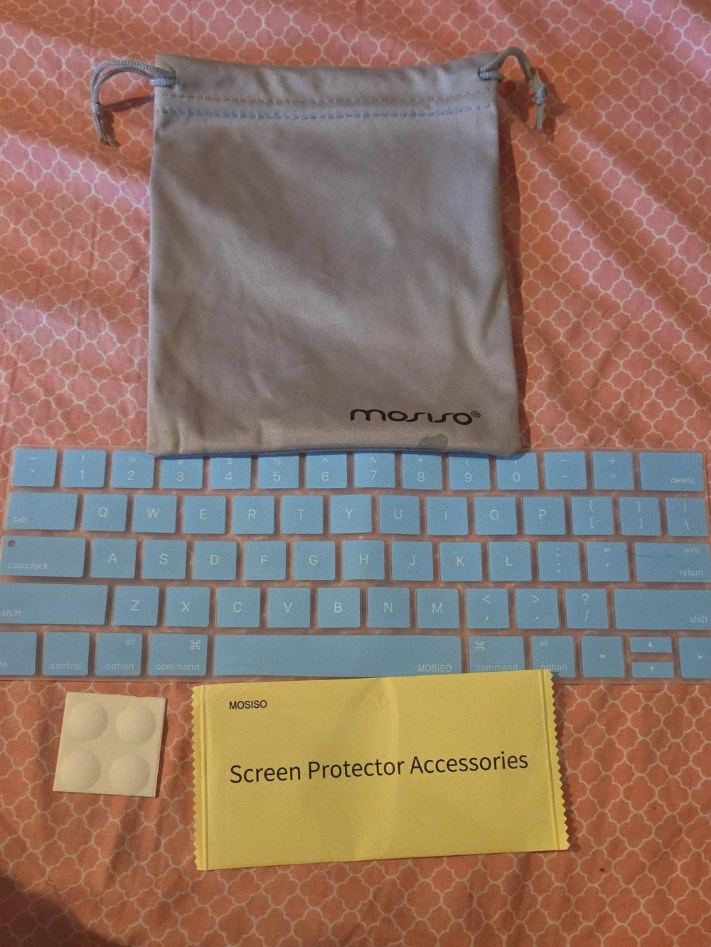 Mosiso Light Blue Silicone Keyboard Cover with Carry Pouch